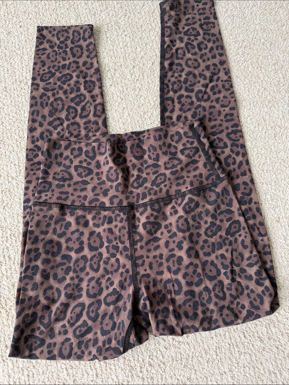 Carbon38 Brown Leopard-Print High-Rise Leggings